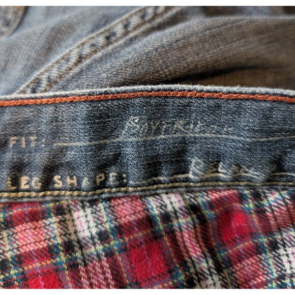 Eddie Bauer Size 10 Flannel Lined Jeans Relaxed Boyfriend Fit Warm Cotton Blend - Picture 6 of 10